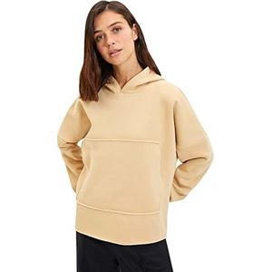 Trendyol Camel Kangaroo zakken capuchon oversized gebreide Shardon hoodie dames, Kameel.