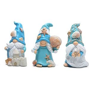 Hodao Set van 3 handgemaakte zomerdwergen voor stranddecoratie, Zweeds, Scandinavisch, elf, woondecoratie