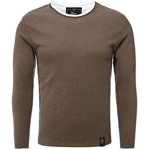KEY LARGO MSW Sarasota heren sweatshirt, mocca bruin (1606), S, Mocca Bruin (1606)