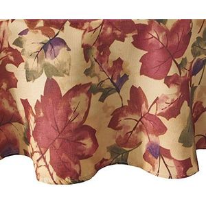 Elrene Home Fashions Tafelkleed van stof, rond, bedrukt, voor herfst, oogstfeest, 177,8 cm, meerkleurig
