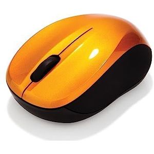 Verbatim GO NANO draadloze muis 3 toetsen draadloze muis voor laptop pc en Mac met 2,4 GHz en 1600 dpi draadloze technologie, oranje