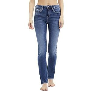 Calvin Klein Jeans Hoge en dunne broek, Denim, 33 W/30 L dames, dark denim