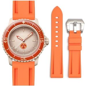 Stanchev Blancpain x Swatch reservearmband 22 mm zacht rubber waterdichte reservearmband voor Swatch Blancpain Fifty Fathoms voor dames en heren met gereedschapsset voor installatie en verwijdering