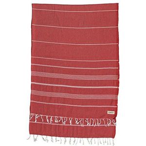 Bersuse Anatolia XXL-deken, sprei voor bed of bank, fouta Peshtemal, Turkse handdoek, rood
