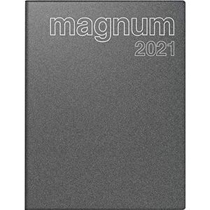 rido/idé Magnum 7027083801 boekkalender 2 pagina's = 1 week 183 x 240 mm omslag kunststof grijs reflectie kalender 2021