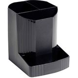 Exacompta - Ref. 675014D – 1 pennenhouder Mini-OCTO Ecoblack – met 3 vakken in verschillende maten en hoogte – afmetingen 12,3 x 9 x 11,1 cm – kleur zwart