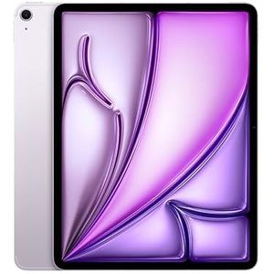 Apple iPad Air 13″ (M2) : Écran Liquid Retina, 256 Go, Caméra avant 12 Mpx horizontale/Appareil photo arrière 12 Mpx, Wi-Fi 6E + 5G avec eSIM, Touch ID, Autonomie d’une journ�ée — Mauve