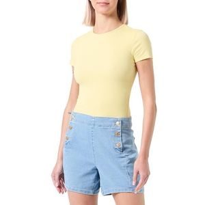 VERO MODA Vmkayla Vi3444 Hr Button Short, Bleu jeans clair, S