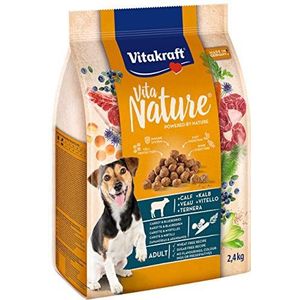 Vitakraft Vita Nature Premium droogvoer voor honden, kalfsmaak, wortelen en bosbessen, 2,4 kg