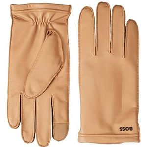 BOSS Heren Kranton6-TT leren handschoenen met letters logo, Medium Beige260, 9, medium beige 260