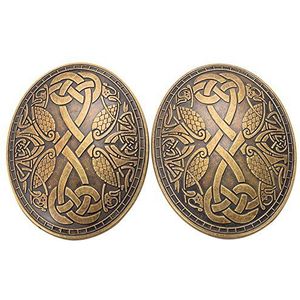 GRACEART Viking Middeleeuwse broche (1 paar), brons, eenheidsmaat, Messing Brons, Zonder steen