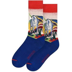 MuseARTa Chaussettes en coton avec la peinture Blue Horse I de l'artiste Franz Marc dans la taille 36-40, FM-BH-06-36-40, bleu, 38-42