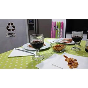bissu - Wegwerp papieren tafelkleed van vuilafstotend damastpapier voor eetkamer en keukentafels in verschillende kleuren | rol van 25 x 1,18 m | biologisch afbreekbaar (pistache punten)