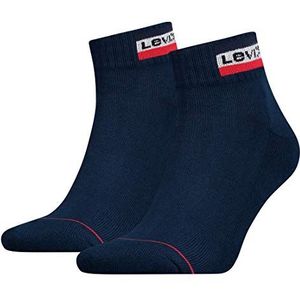 Levi's Levis 144ndl Mid Cut Sprtwr Logo 2p sokken uniseks, Blauw (Dress Blues 198)