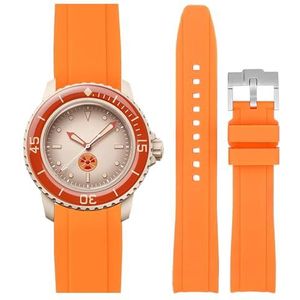 Stanchev Swatch x Blancpain Fifty Fathoms Zachte rubberen reservearmband, waterdicht, 22 mm, met gereedschapsset voor installatie en verwijdering (voor dames en heren)