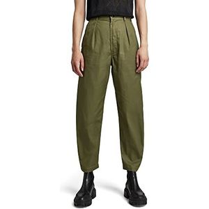 G-STAR RAW Dames chino shorts geplooide hoge taille, groen (Shadow Olive D194-b230), 27W, groen (Shadow Olive D194-b230)