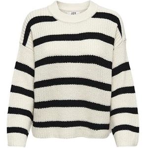 JACQUELINE de YONG Jdyjusty L/S Knt Noos gestreepte trui voor dames, Eggnog