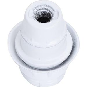 E14-fitting van bakeliet wit, zelfborgend met halve schroefdraad, ideaal voor je verlichtingsprojecten, robuust en functioneel, brengt stijl en veiligheid in je ruimtes.