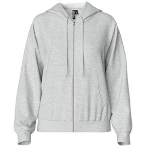 Bestseller A/S Pcchilli LS Noos BC Zip Hoodie Trainingspak voor dames, Lichtgrijs chinees