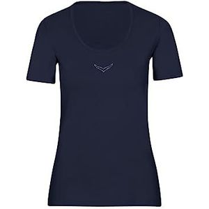 Trigema Dames T-shirt met Swarovski-kristallen, Blauw 046
