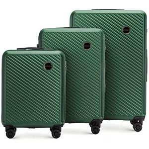 WITTCHEN Circle Line Elegante ABS-koffer met cijferslot, telescopische handgreep, cabinebagage, maat, Donkergroen, Modern