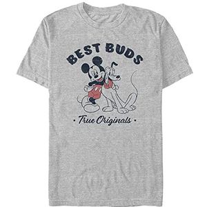 Disney Mickey Mouse Vintage Buds Organic T-shirt met korte mouwen Melange Grey XXL, Melange Grey