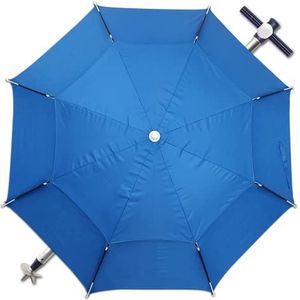 Parasol voor strand/tuin, Ø 200 cm, winddicht, aluminium mast, parasol voor terras, in hoogte verstelbaar, tuin, camping, zwembad, 360 graden draaibaar, winddicht (blauw)