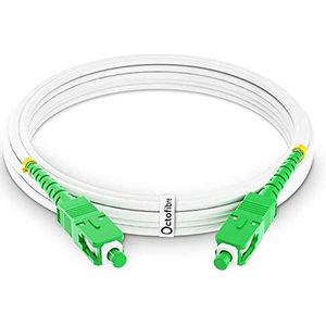 Octofibre SC-APC naar SC-APC glasvezel kabel voor oranje, SFR en Bouygues telecomdozen wit wit 2M