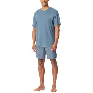 Schiesser Comfortabele korte pyjama met ronde hals nachtkleding pyjamaset, grafiet_180261, 52, grafiet_180261, 54, Grafiet_180261