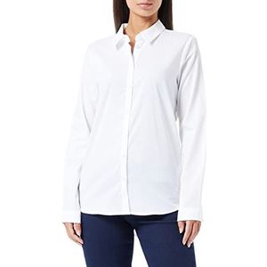 KAFFE Basic damesshirt met lange mouwen, regular fit, klassieke kraag, buttondown, Optisch Wit