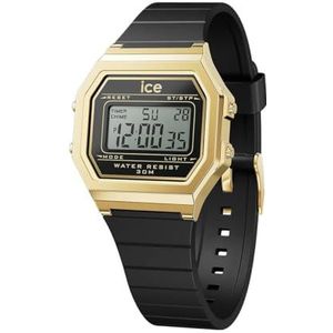 Ice-Watch - ICE digit retro zwart goud - zwart dameshorloge met kunststof band - 022064 (Small), zwart.