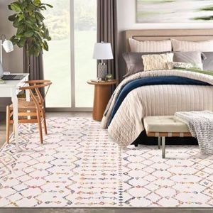Auton Boho tapijt, modern, neutraal tapijt voor slaapkamer, woonkamer, speelkamer, 200 x 290 cm, veelkleurig