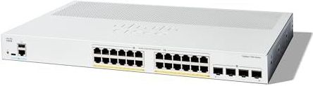 Cisco Catalyst 1300-24P-4G Managed Switch, 24 poorten GE, PoE, 4x1GE SFP, beperkte levenslange bescherming (C1300-24P-4G)