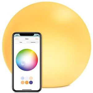 Eve Flare Draagbare Smart LED-bollamp (Duitse kwaliteit), waterdicht, wit en kleurrijk licht, 90 lm, Ø 25 cm, dimbaar, geen brug nodig, Bluetooth, app-besturing (Apple HomeKit)