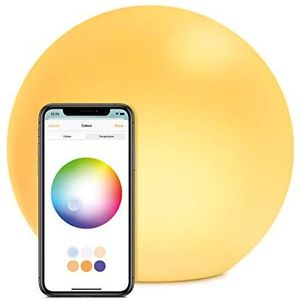 Eve Flare Draagbare intelligente led-ballamp (Duitse kwaliteit), waterdicht, wit en kleurrijk licht, 90 lm, Ø 25 cm, dimbaar, geen brug nodig, Bluetooth, app-besturing (Apple HomeKit)