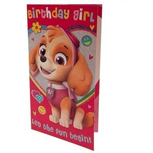 Paw Patrol verjaardagskaart voor meisjes