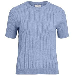 Object Objnoelle S/S Knit T-shirt Noos T-shirt voor dames, Brunnera Blue/Detail: Melange