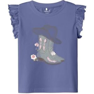 NAME IT Nmfhadia Ss Top Box pour fille, Denim blanchi, 104