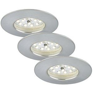 Briloner Leuchten 7231-039 LED-inbouwlamp, 230 V, plafondlamp, spots, woonkamer of badkamerlamp, dimbaar, rond, kunststof, 5,5 W, aluminium
