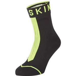 Sealskinz Unisex all-weather waterdichte sokken met hydrostop ��– enkellang, Zwart/Neon Geel, One Size