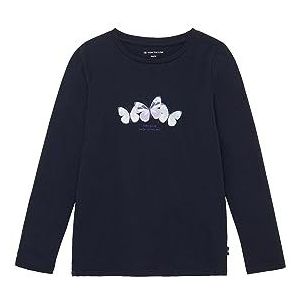 TOM TAILOR T-shirt met lange mouwen voor meisjes met print, 10668-Sky Captain Blue