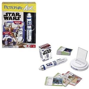 Pictionary Air Special Star Wars, gezelschapsspel voor het hele gezin, stemmingsspel, met tekening met Franse indexen, lichtstift, 112 kaarten, bordspel, speelgoed voor kinderen, vanaf 8 jaar, HHM50