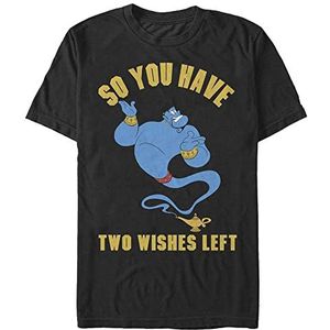 Disney Aladdin-Two Wishes Organic T-shirt, korte mouwen, uniseks, zwart, XXL, SCHWARZ
