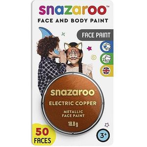 Snazaroo - Verf voor gezicht en lichaam, make-up voor gezicht en bekleding, voor kinderen en volwassenen, blisterverpakking 18 ml, koperkleur
