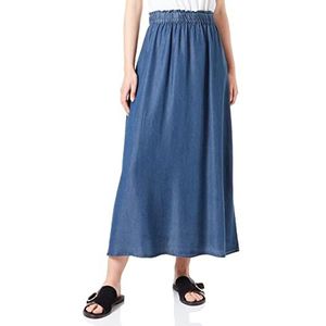 ONLY Onlpema Venedig Long Skirt Dnm Qyt Noos Damesrok, Donkerblauw denim