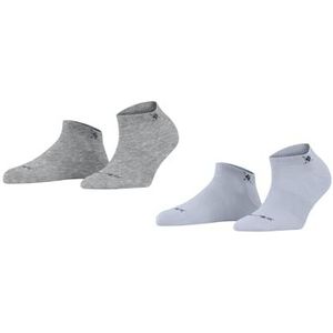 Burlington Dames Everyday Sneaker 2-pack ademende katoenen sokken versterkt, duurzaam, zacht op de huid, effen, voor dagelijks gebruik of werk, multipack set van 2 paar, Blauw (Cosmic Sky 6537)