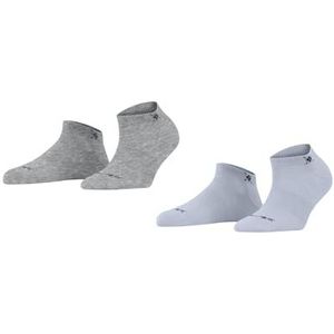 Burlington Everyday Sneaker 2 stuks damessokken, katoen, wit, zwart, meer lage kleuren, kort, dun, zomer, zonder patroon, eenheidsmaat, cadeau-idee, 2 paar, Blauw (Cosmic Sky 6537)