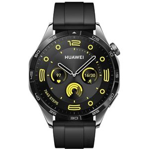 HUAWEI WATcH GT 4 46 mm, batterijduur tot 14 dagen, compatibel met iOS en Android, caloriebeheer, nauwkeurige hartslagmeting, SpO2 GPS, sport, Franse versie, zwart