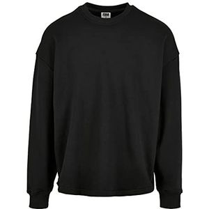 Urban Classics Boxy Crew Oversize sweatshirt voor heren, zwart.