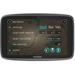 TomTom GO Professional 620 GPS-vrachtwagen met Europese kaarten en verkeersdiensten (via smartphone) via WI-FI bijgewerkt voor vrachtwagens, bussen, bussen en grote voertuigen